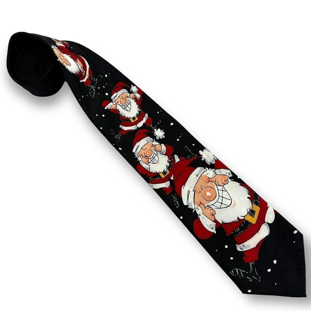 Yule Tie Greetings by Hallmark Santa polyester tie
